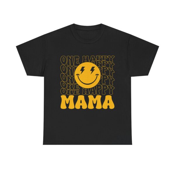 One Happy Mama" Retro Smiley Face T-Shirt - Perfect Mother's Day Gift - Image 2