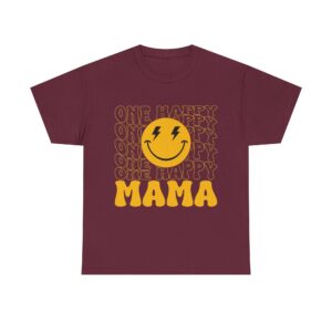 One Happy Mama" Retro Smiley Face T-Shirt - Perfect Mother's Day Gift