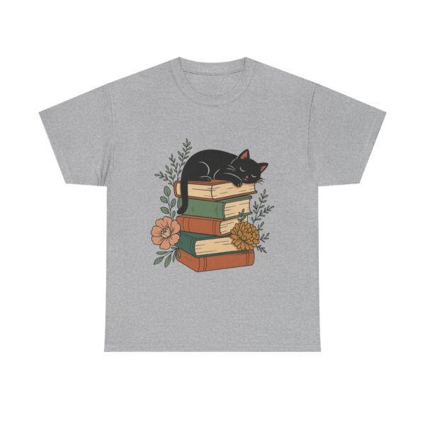 Cozy Cat Lover Tee, Perfect for Bookworms, Book Lover Gift