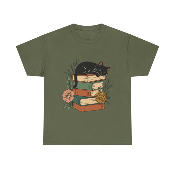 Cozy Cat Lover Tee, Perfect for Bookworms, Book Lover Gift - Image 4