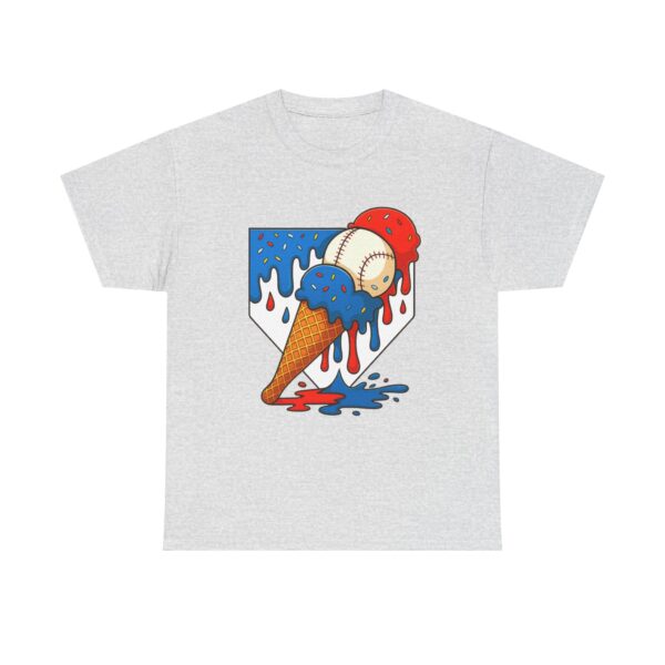 Melting Baseball Ice Cream Cone – Fun Summer Sports Unisex T-Shirt - Image 2