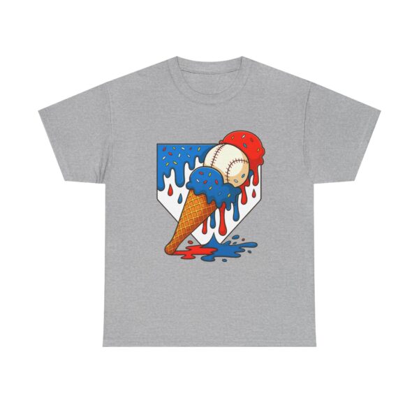 Melting Baseball Ice Cream Cone – Fun Summer Sports Unisex T-Shirt - Image 6