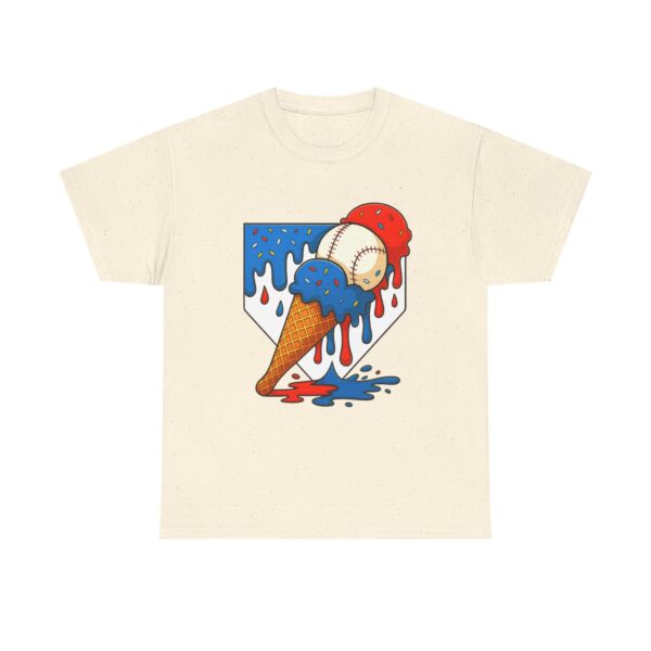 Melting Baseball Ice Cream Cone – Fun Summer Sports Unisex T-Shirt - Image 7