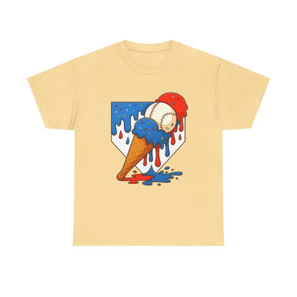 Melting Baseball Ice Cream Cone – Fun Summer Sports Unisex T-Shirt - Image 5