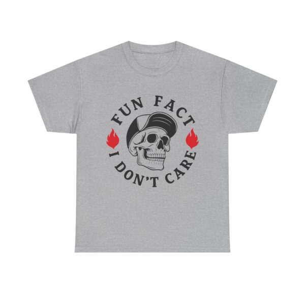 "Fun Fact I Don't Care" Skull & Flames Graphic Unisex T-Shirt