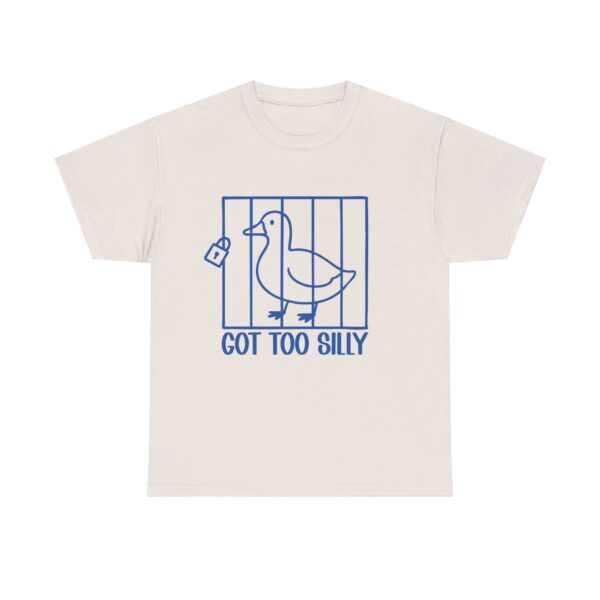 Got Too Silly Duck T-Shirt – Funny Minimalist Line Art Humor Unisex Tee - Image 3