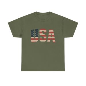 Vintage USA Flag Lettering Unisex T-Shirt - Patriotic American Pride Tee