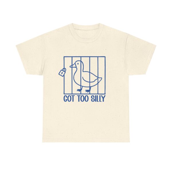Got Too Silly Duck T-Shirt – Funny Minimalist Line Art Humor Unisex Tee - Image 4