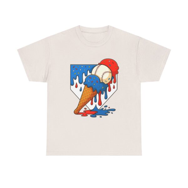 Melting Baseball Ice Cream Cone – Fun Summer Sports Unisex T-Shirt - Image 4
