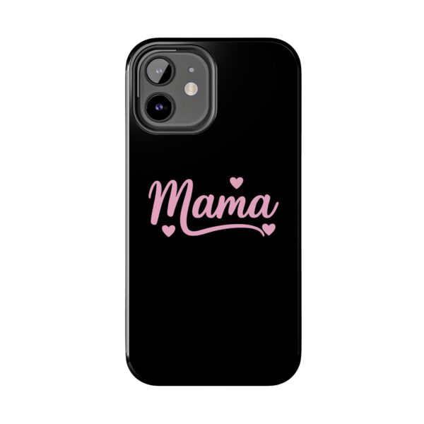 Pink "Mama" text with hearts design for phone case – cute and stylish gift for moms