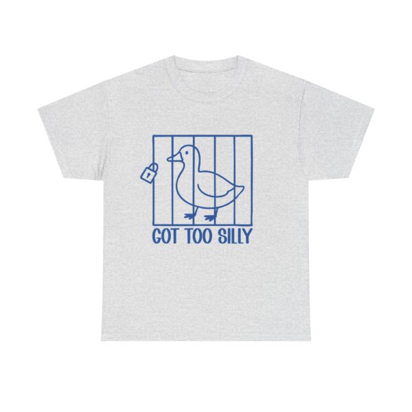 Got Too Silly Duck T-Shirt – Funny Minimalist Line Art Humor Unisex Tee - Image 2