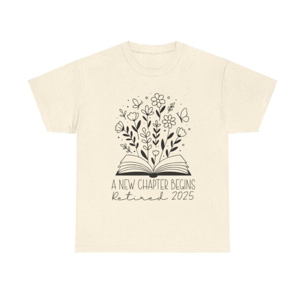Retirement Shirt 2025 – A New Chapter Begins – Floral Book Design for Unisex