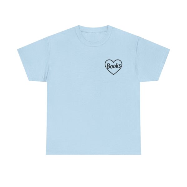 I Love Books T-Shirt for Women and Men – Heart Shaped Book Lover Graphic Tee – Cute Reading Shirt for Bibliophiles - Image 5