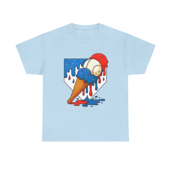 Melting Baseball Ice Cream Cone – Fun Summer Sports Unisex T-Shirt - Image 8