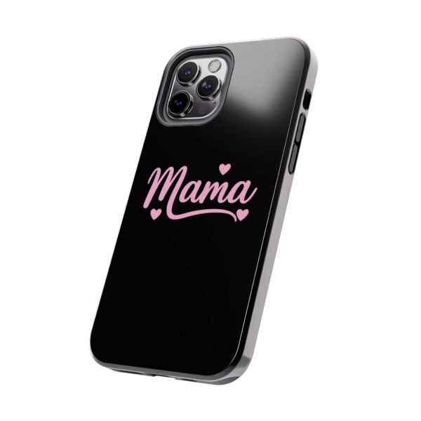 Pink "Mama" text with hearts design for phone case – cute and stylish gift for moms