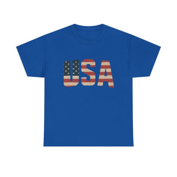 Vintage USA Flag Lettering Unisex T-Shirt - Patriotic American Pride Tee - Image 5
