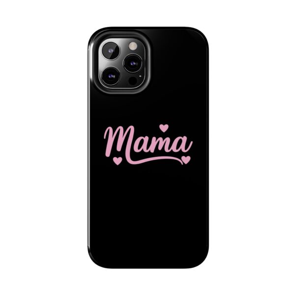 Pink "Mama" text with hearts design for phone case – cute and stylish gift for moms