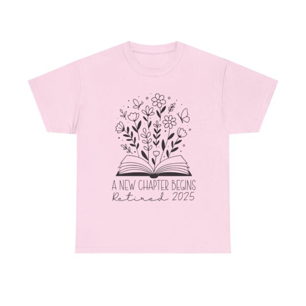 Retirement Shirt 2025 – A New Chapter Begins – Floral Book Design for Unisex - Image 6
