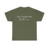 Funny t-shirt with the quote "Oops, I bought more fabric" in white script – perfect for fabric lovers and sewing enthusiasts.