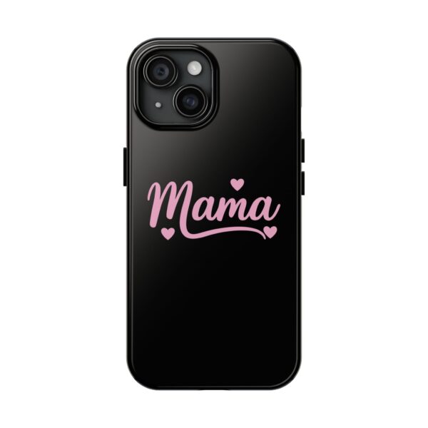 Pink "Mama" text with hearts design for phone case – cute and stylish gift for moms