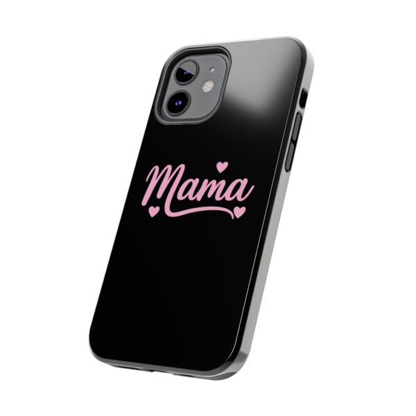 Pink "Mama" text with hearts design for phone case – cute and stylish gift for moms