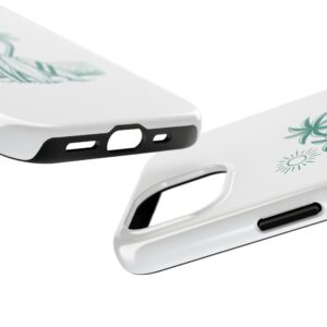 Palm trees and surfboards by the ocean under the sun – tropical phone case design