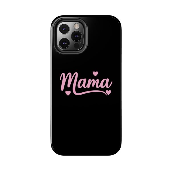 Pink "Mama" text with hearts design for phone case – cute and stylish gift for moms