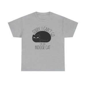 Cute graphic black cat on a t-shirt with the text: 