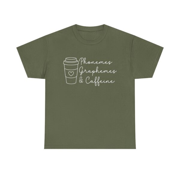 Teacher & Student Gift Tee – Phonemes, Graphemes, Caffeine Unisex T-shirt - Image 4