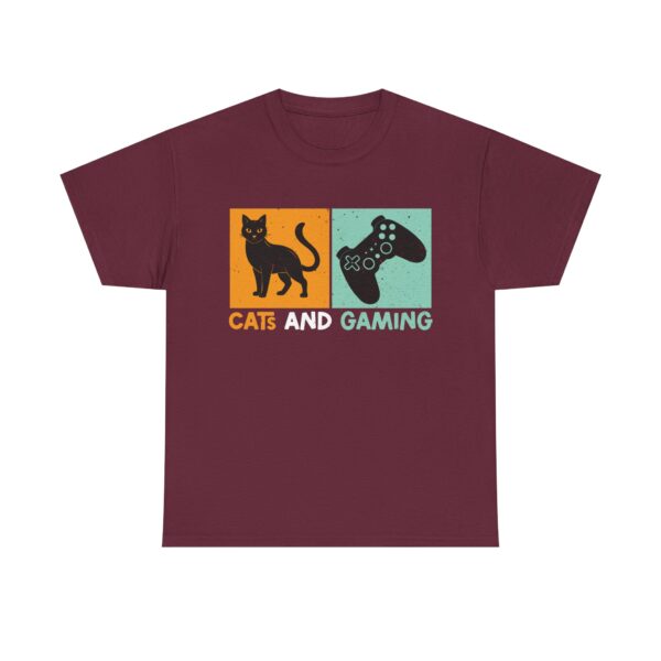 Cats and Gaming T-Shirt: Perfect Gift for Cat Lovers & Gamers, Unisex Tee - Image 3