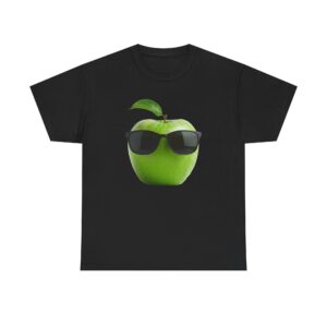 Green apple wearing sunglasses funny graphic T-shirt