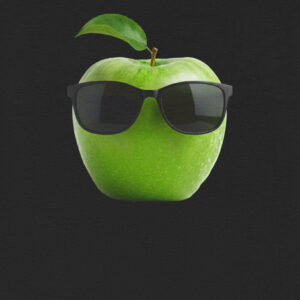 Alternative view of Cool Green Apple with Sunglasses Funny Unisex T-Shirt