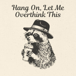 Alternative view of Funny Raccoon “Hang On, Let Me Overthink This” Unisex T-Shirt